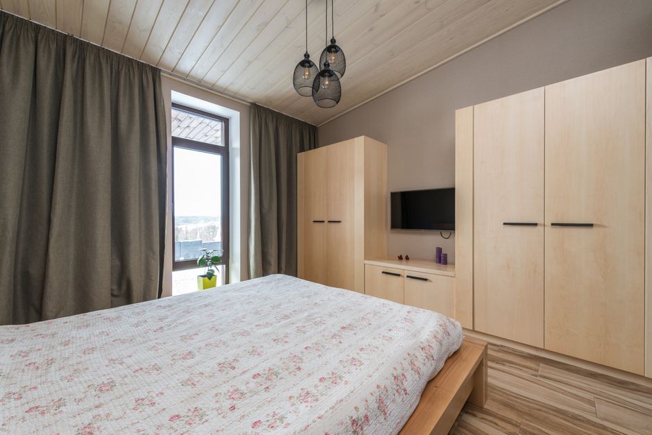 Wooden wardrobe interior design